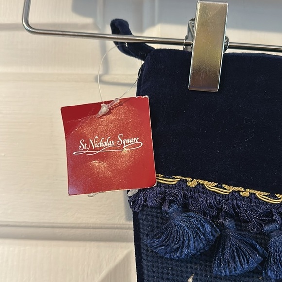 NWT St. Nicholas Square Handmade Wool Needlepoint Snowman Christmas Stocking - Picture 3 of 7